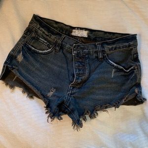 Free people shorts - distressed black denim